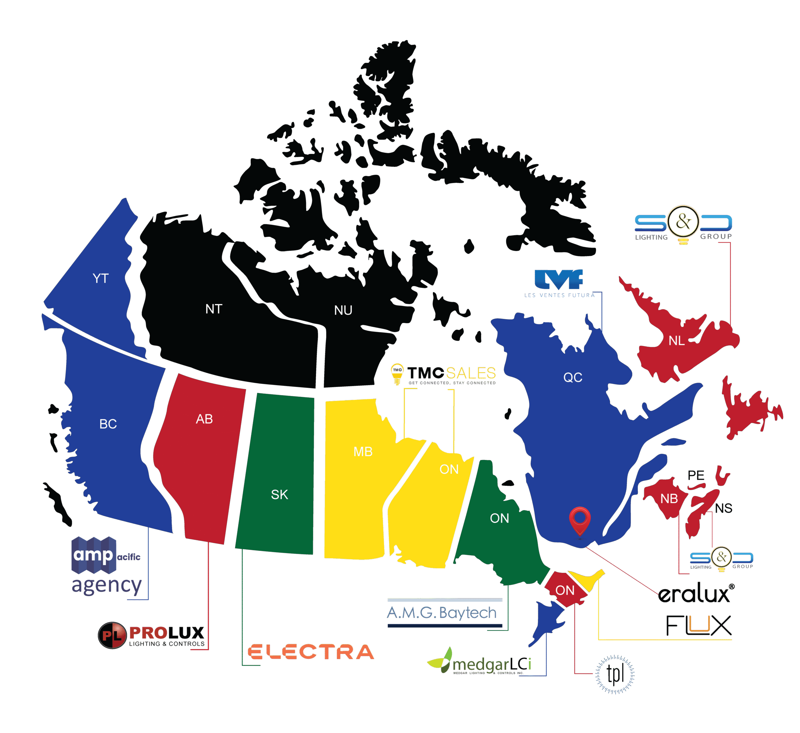 Agent map Canada